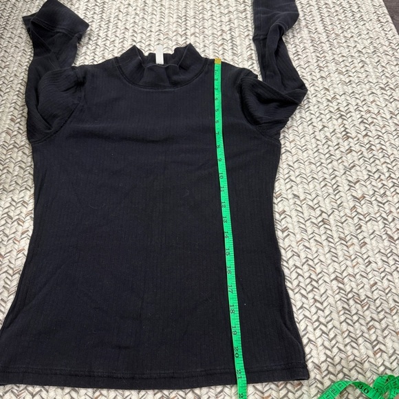 Free People Black Ribbed High Neck Long Sleeve - Picture 7 of 8